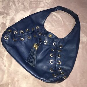 Michael Kors Blue Shoulder Bag with Tassels